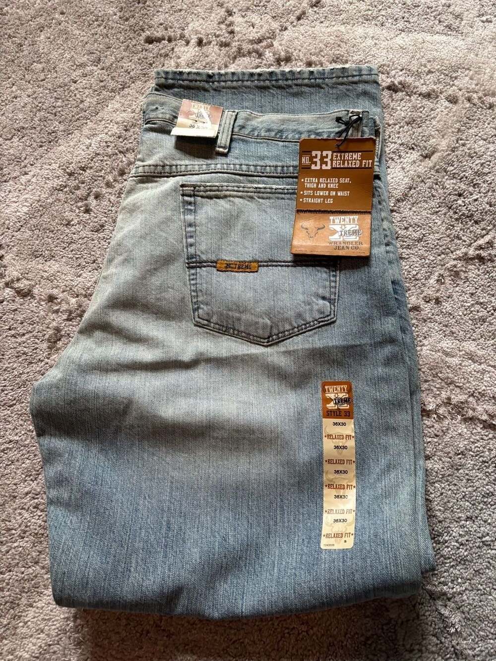Wrangler Twenty X Extreme Relaxed Fit Size 36x30 Jeans